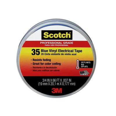 3M Company Scotch Multi-Colored Vinyl Electrical Tape 35, Blue 66'x0.75
