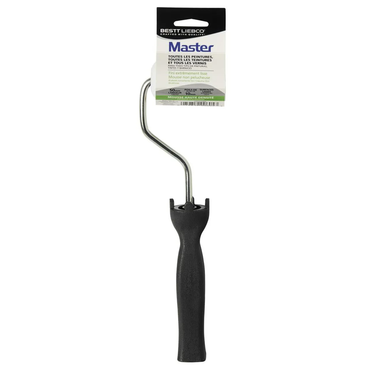 Bestt Liebco 559424360 Master 2" Roller Kit | Handle & Foam High-Density Rollers | 3/8" Nap for Smooth Finishes