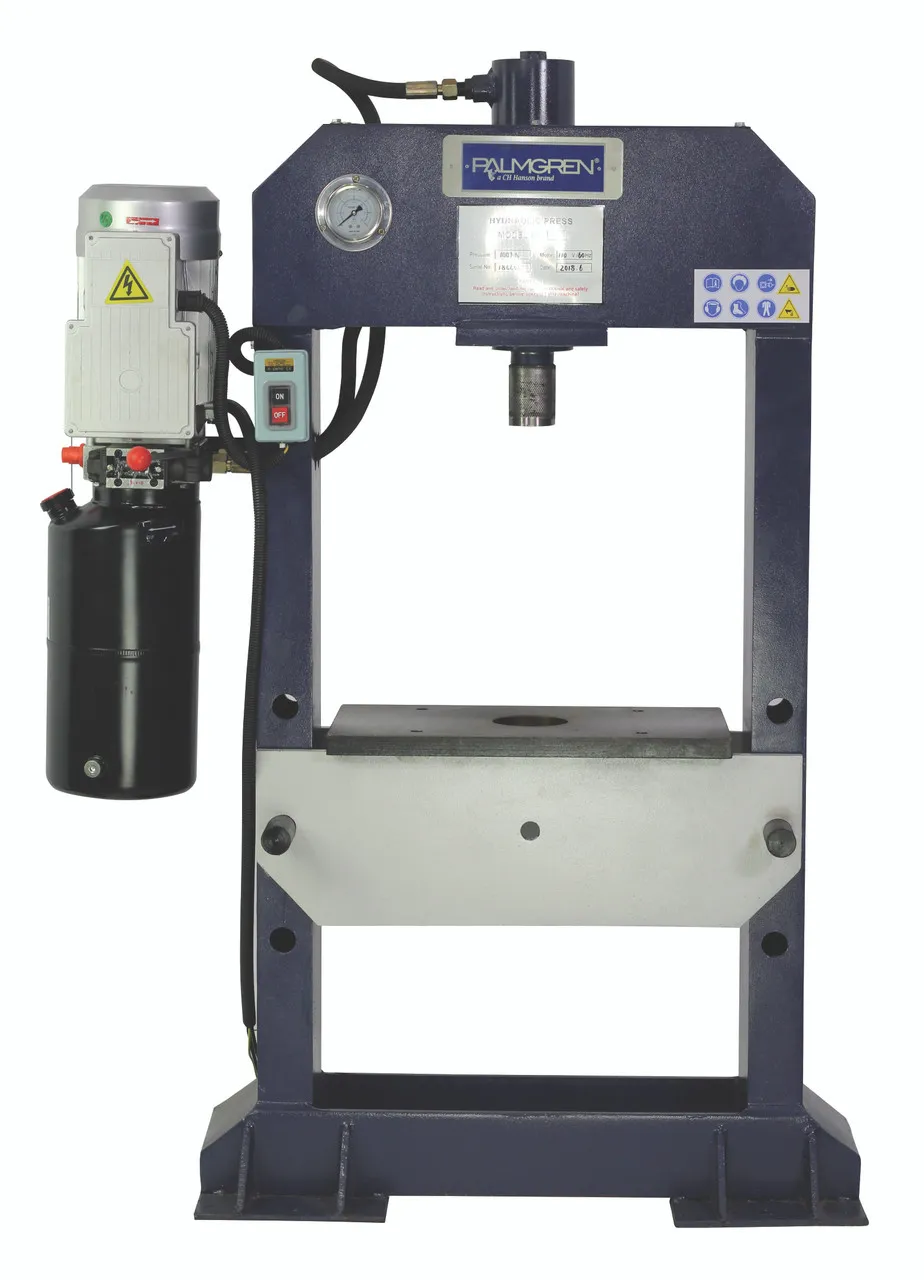 Palmgren 9661612 10 Ton Electric Pump Floor Hydraulic Press | 19" x 12" Throat Capacity | 19.5" x 19.5" Max. Work Diameter
